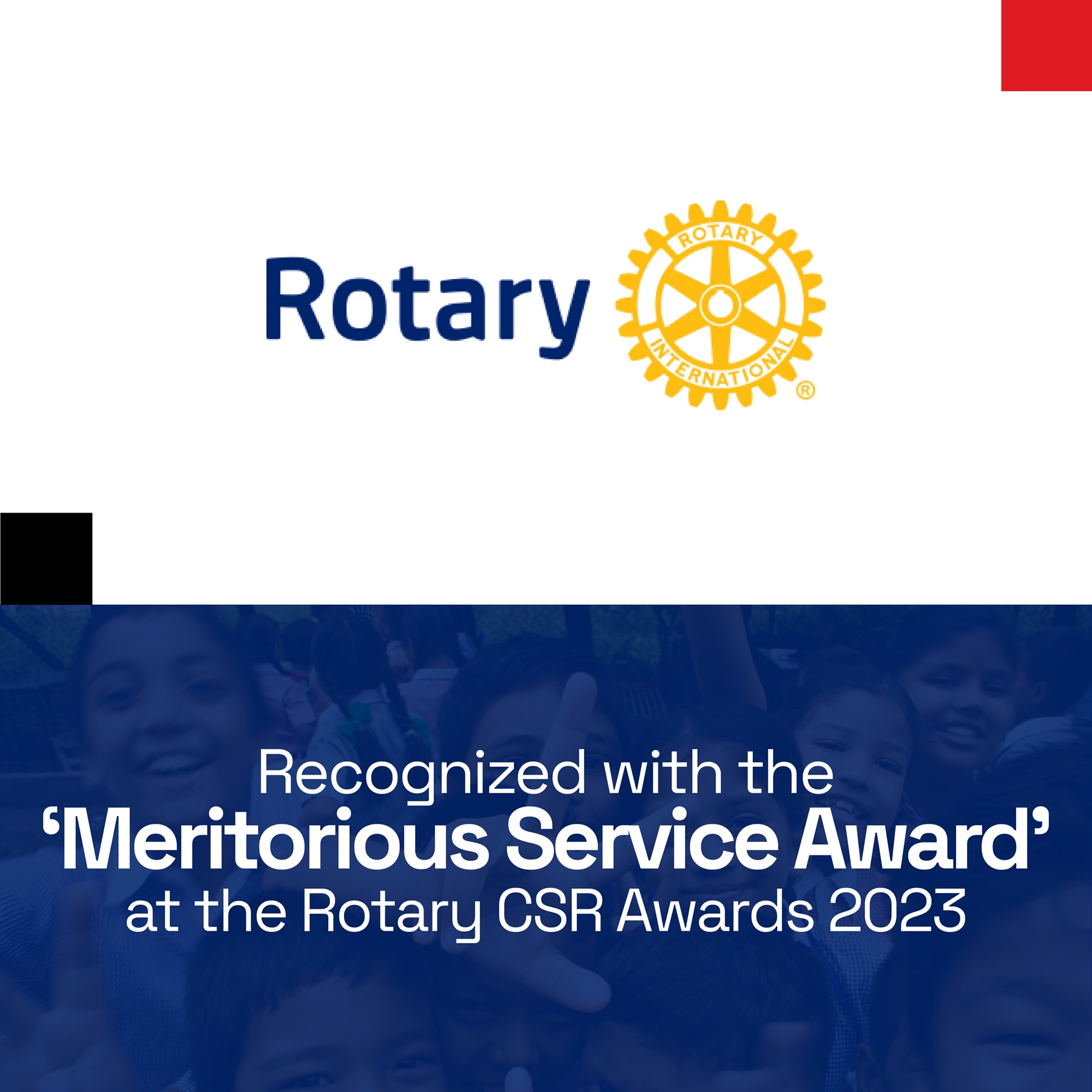 SG Analytics Gets Meritorious Service Award at Rotary CSR Awards 2023 - Banner